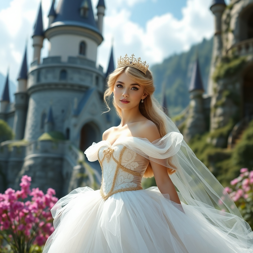 Beautiful princess in a fantasy castle